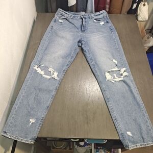 American Eagle Outfitters Light Blue Denim High Rise ,Straight Leg